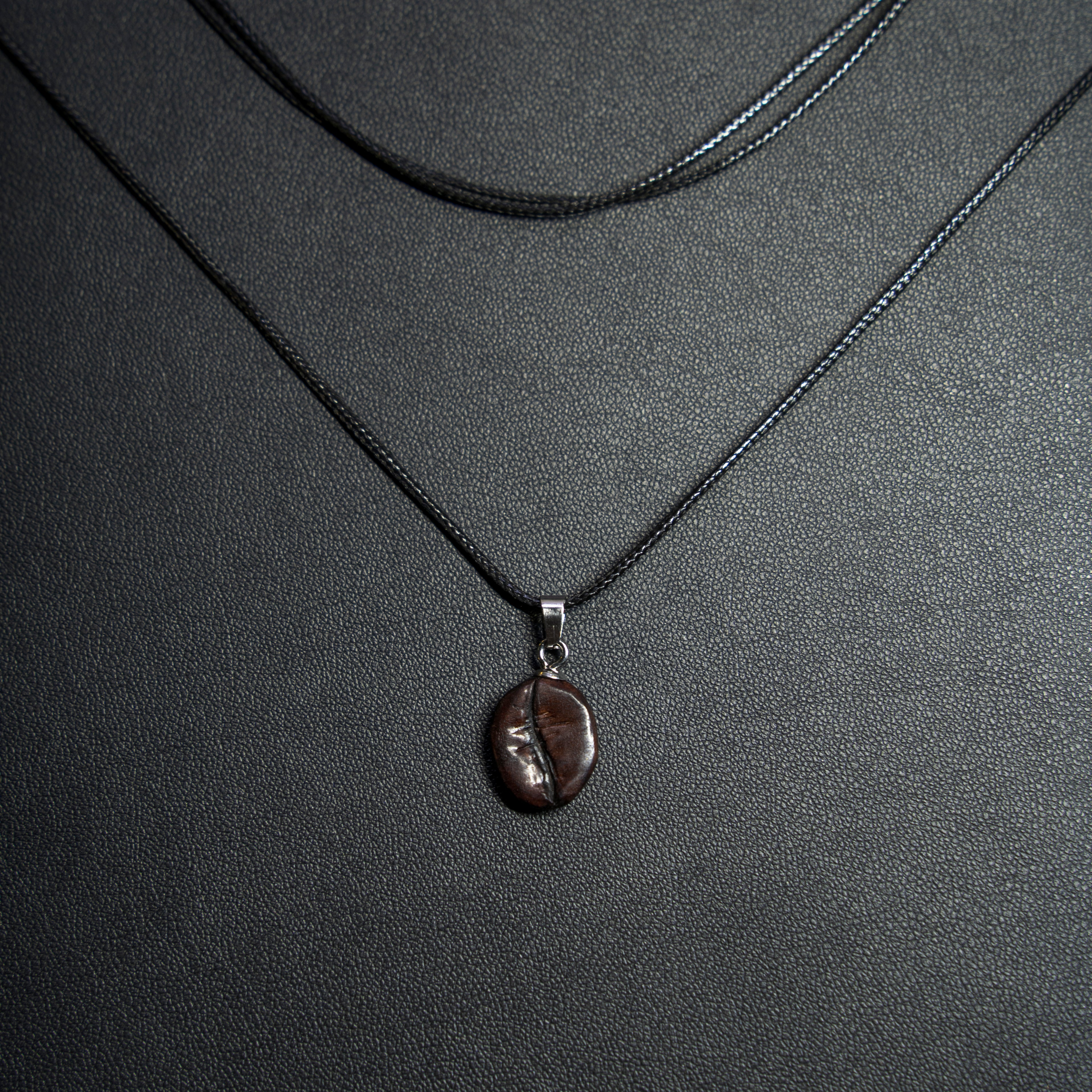 Handcrafted Leather Coffee Bean Necklace