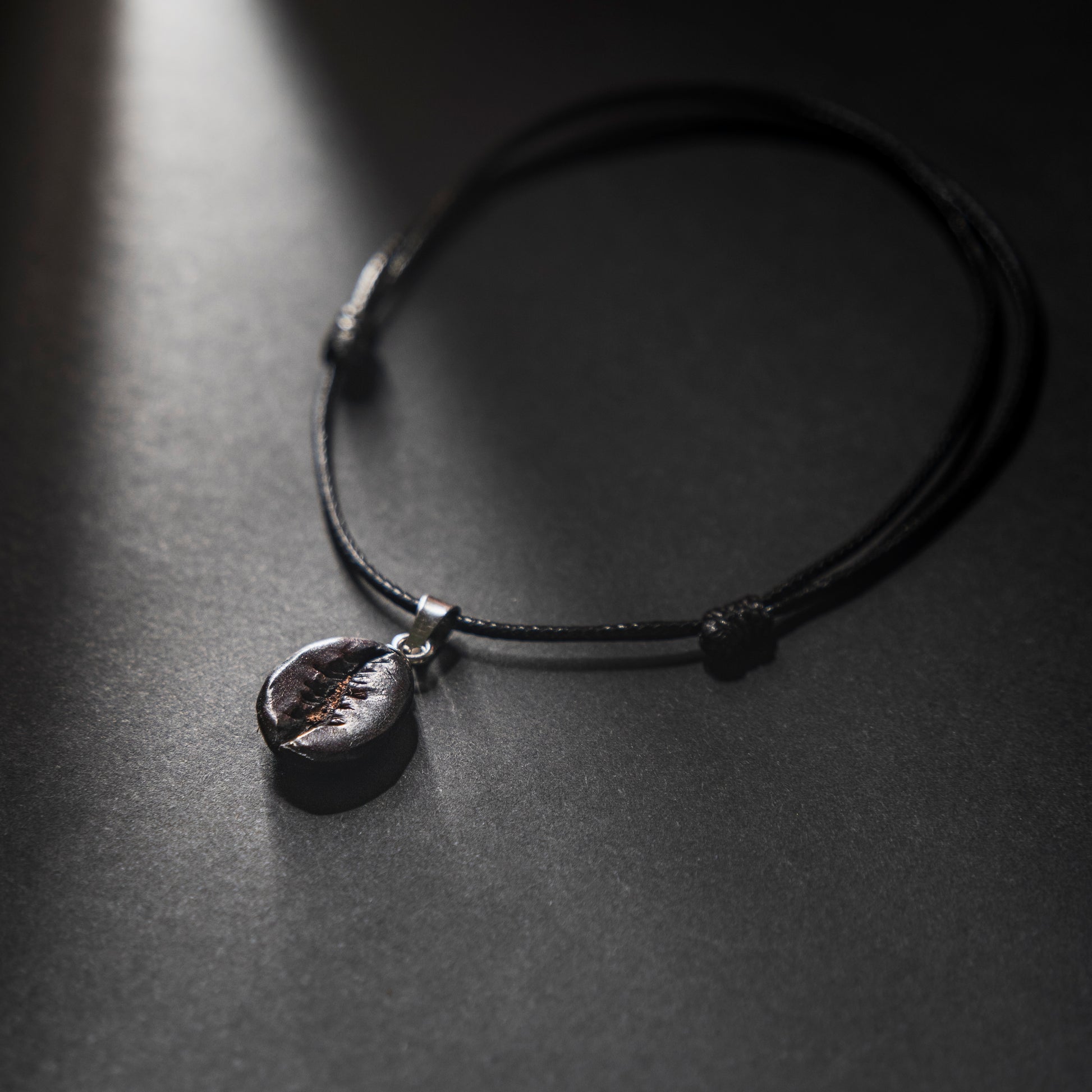 Handcrafted Leather Coffee Bean Necklace